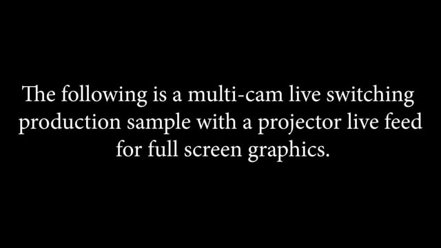 Multi-Cam Live Production Sample One